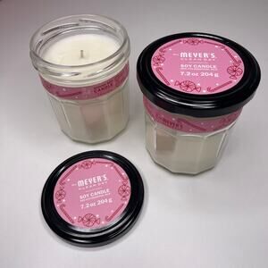 Set of 2! Mrs. Meyers Peppermint Soy Glass Jar Scented Candle Holiday Scent NEW!